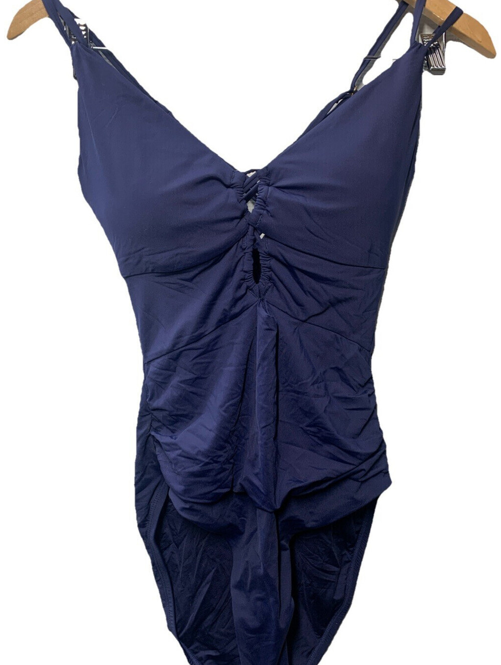 La Blanca Women's Island Goddess One Piece Swimsuit Indigo Swimwear Size 12